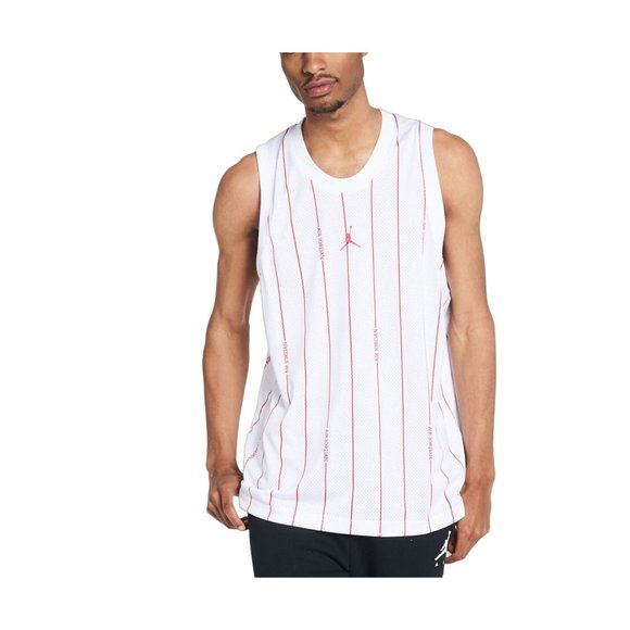 Jordan Other - Nike Air Jordan Basketball Jersey Mens Size 3XL White Red Pinstripe Baseball NWT